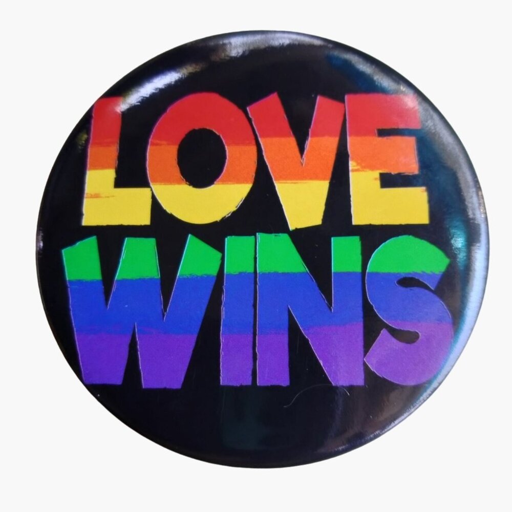 Love Wins Rainbow LGBTQ Pride Button Pin Badge